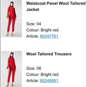 Burberry Pant Suite, Never worn. Beautiful red colour.